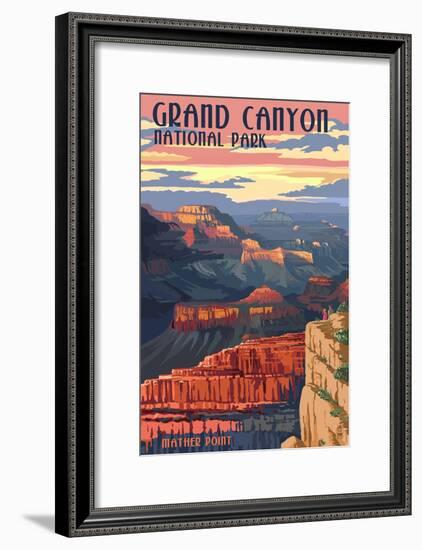 Grand Canyon National Park - Mather Point-Lantern Press-Framed Art Print