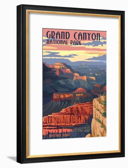 Grand Canyon National Park - Mather Point-Lantern Press-Framed Art Print