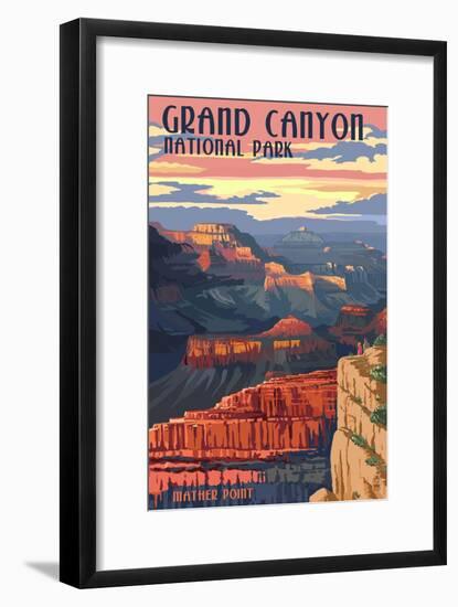 Grand Canyon National Park - Mather Point-Lantern Press-Framed Art Print