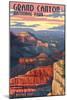 Grand Canyon National Park - Mather Point-Lantern Press-Mounted Art Print