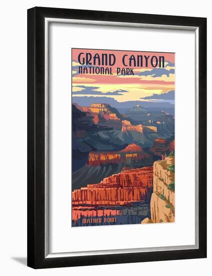 Grand Canyon National Park - Mather Point-Lantern Press-Framed Art Print