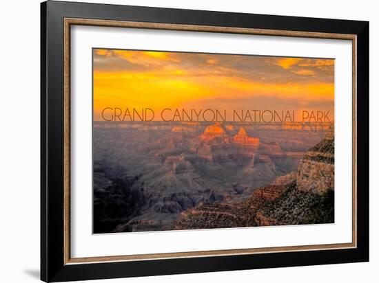 Grand Canyon National Park - Overview-Lantern Press-Framed Art Print