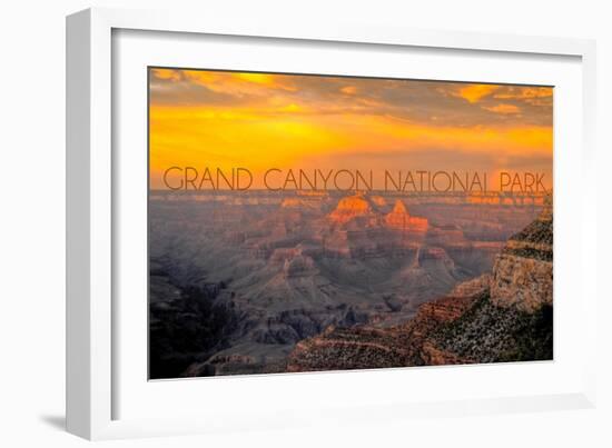 Grand Canyon National Park - Overview-Lantern Press-Framed Art Print