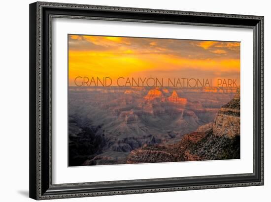 Grand Canyon National Park - Overview-Lantern Press-Framed Art Print