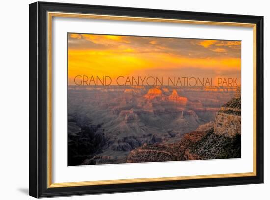 Grand Canyon National Park - Overview-Lantern Press-Framed Art Print