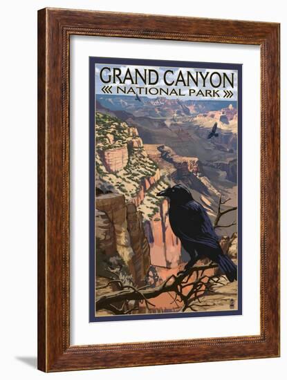 Grand Canyon National Park - Ravens at South Rim-Lantern Press-Framed Art Print