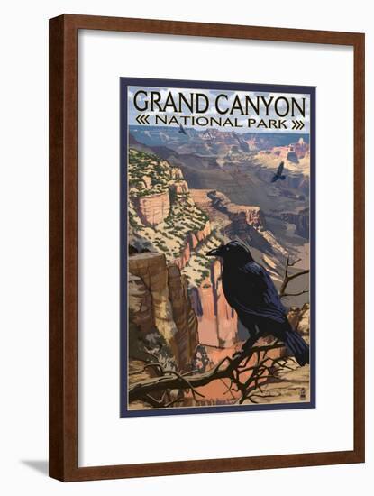Grand Canyon National Park - Ravens at South Rim-Lantern Press-Framed Art Print