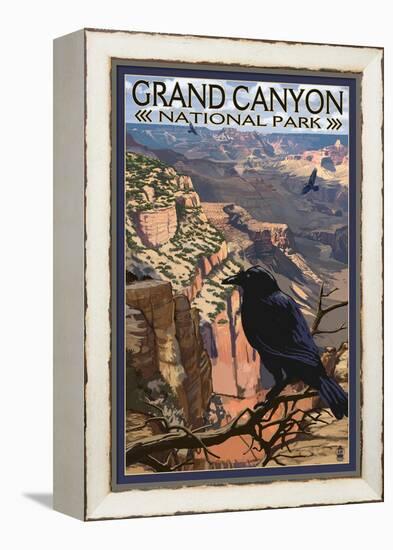 Grand Canyon National Park - Ravens at South Rim-Lantern Press-Framed Stretched Canvas