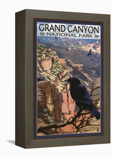 Grand Canyon National Park - Ravens at South Rim-Lantern Press-Framed Stretched Canvas