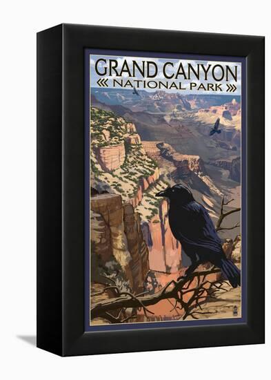 Grand Canyon National Park - Ravens at South Rim-Lantern Press-Framed Stretched Canvas