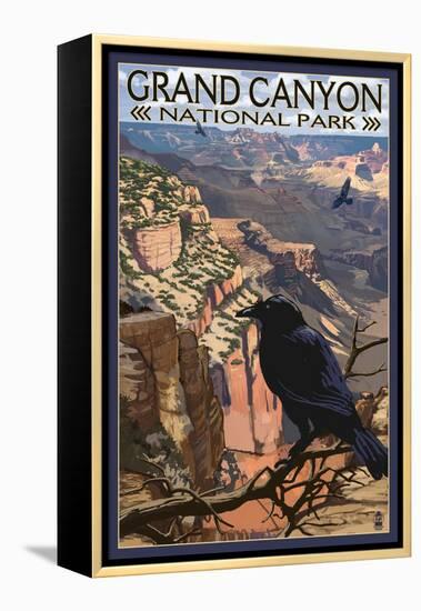 Grand Canyon National Park - Ravens at South Rim-Lantern Press-Framed Stretched Canvas