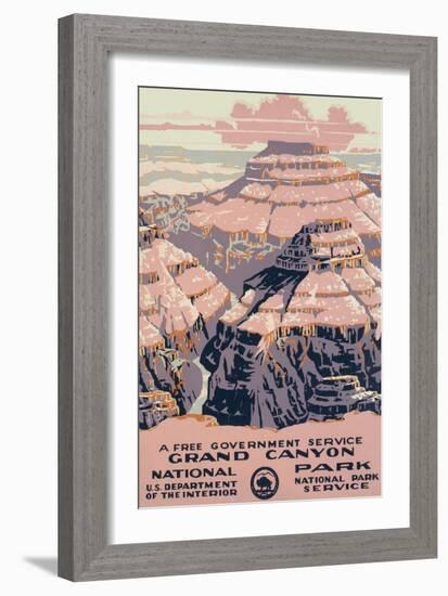 Grand Canyon National Park Travel Poster-null-Framed Premium Giclee Print