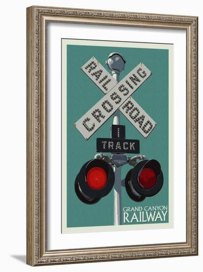 Grand Canyon Railway, Arizona - Railroad Crossing-Lantern Press-Framed Art Print