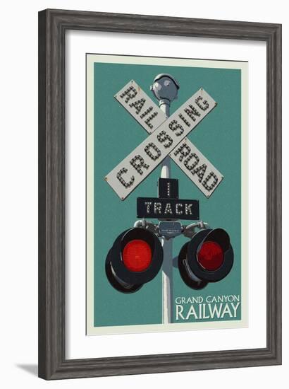 Grand Canyon Railway, Arizona - Railroad Crossing-Lantern Press-Framed Art Print