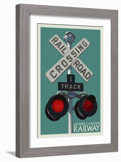 Grand Canyon Railway, Arizona - Railroad Crossing-Lantern Press-Framed Art Print