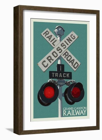 Grand Canyon Railway, Arizona - Railroad Crossing-Lantern Press-Framed Art Print