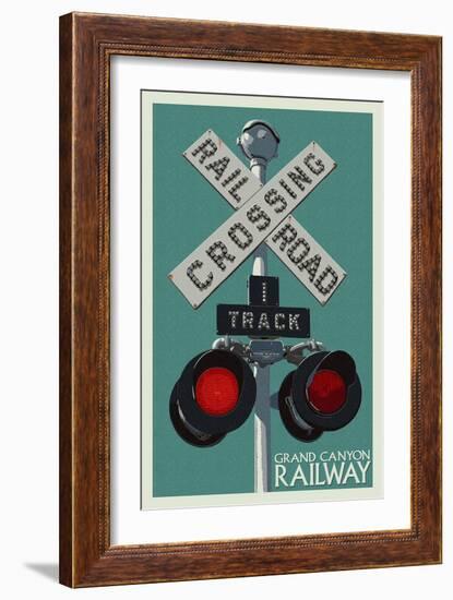 Grand Canyon Railway, Arizona - Railroad Crossing-Lantern Press-Framed Art Print