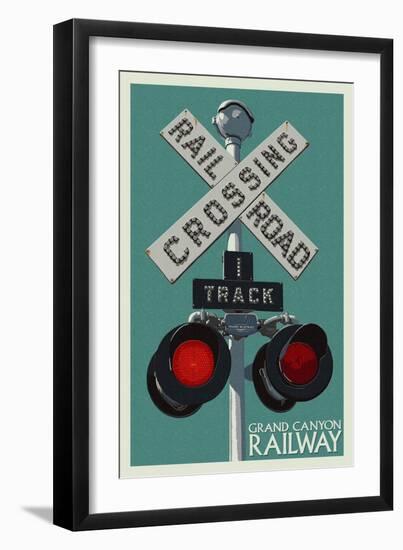 Grand Canyon Railway, Arizona - Railroad Crossing-Lantern Press-Framed Art Print