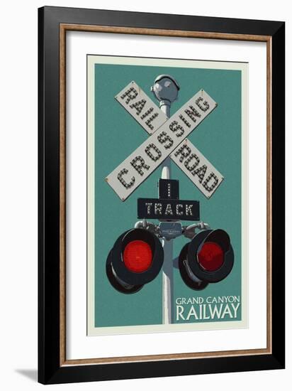 Grand Canyon Railway, Arizona - Railroad Crossing-Lantern Press-Framed Art Print