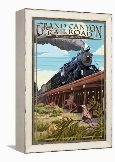 Grand Canyon Railway, Arizona - Trestle-Lantern Press-Framed Stretched Canvas