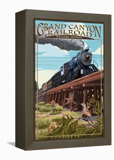 Grand Canyon Railway, Arizona - Trestle-Lantern Press-Framed Stretched Canvas