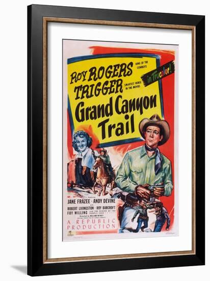 Grand Canyon Trail, from Left: Jane Frazee, Roy Rogers, 1948-null-Framed Art Print