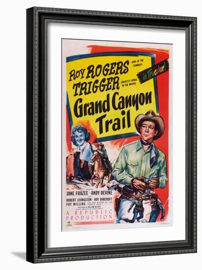 Grand Canyon Trail, from Left: Jane Frazee, Roy Rogers, 1948-null-Framed Art Print