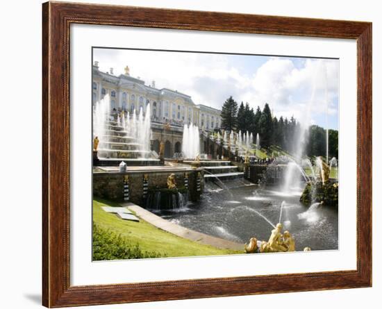 Grand Cascade at Peterhof Palace (Petrodvorets), St. Petersburg, Russia, Europe-Yadid Levy-Framed Photographic Print