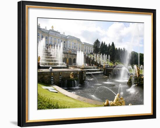Grand Cascade at Peterhof Palace (Petrodvorets), St. Petersburg, Russia, Europe-Yadid Levy-Framed Photographic Print