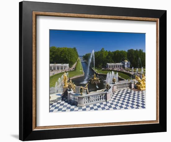 Grand Cascade Fountains, Peterhof, Saint Petersburg, Russia-Walter Bibikow-Framed Photographic Print