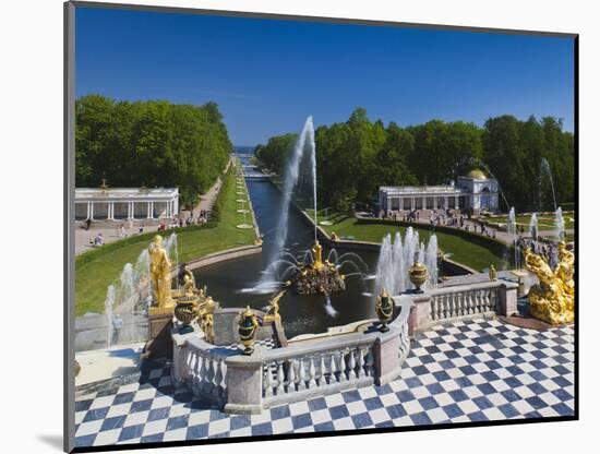 Grand Cascade Fountains, Peterhof, Saint Petersburg, Russia-Walter Bibikow-Mounted Photographic Print