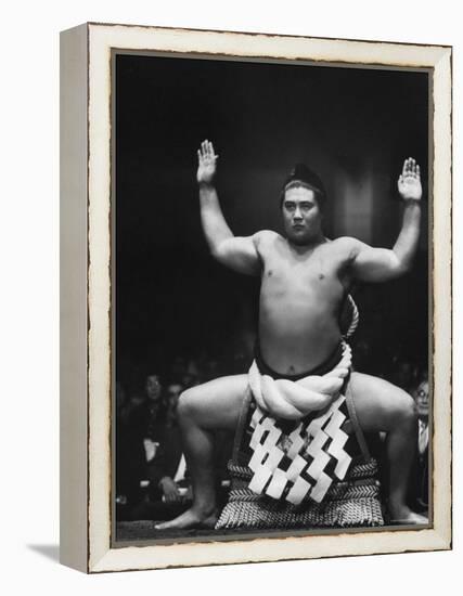 Grand Champion Sumo Wrestler, Taiho Performing Ring Ceremony Before Match-Bill Ray-Framed Premier Image Canvas