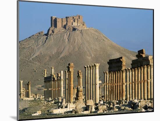 Grand Colonnade and the Arab Castle, Palmyra, Unesco World Heritage Site, Syria, Middle East-Bruno Morandi-Mounted Photographic Print