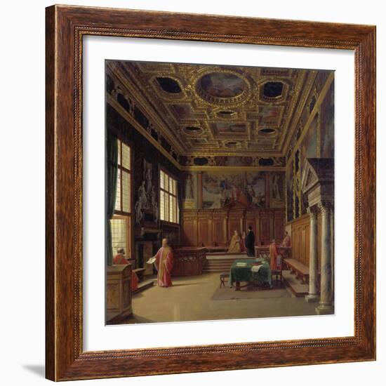 Grand Council Hall of the Doge's Palace in Venice-Heinrich Hansen-Framed Giclee Print