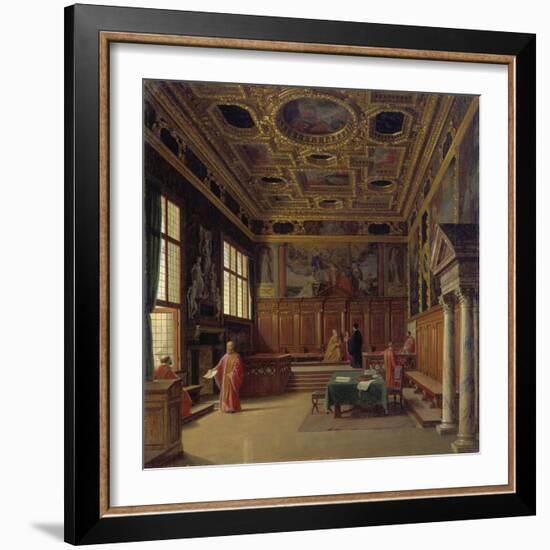 Grand Council Hall of the Doge's Palace in Venice-Heinrich Hansen-Framed Giclee Print