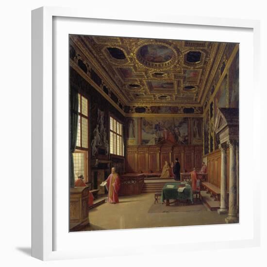 Grand Council Hall of the Doge's Palace in Venice-Heinrich Hansen-Framed Giclee Print