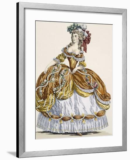 Grand Court Dress in New Style, Engraved by Dupin, Plate 291-Augustin De Saint-aubin-Framed Giclee Print