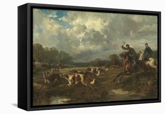 Grand Duke Vladimir Alexandrovich of Russia (1847-190) on a Wolf Hunt-Rudolf Ferdinandovich Frenz-Framed Premier Image Canvas