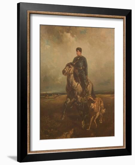 Grand Duke Vladimir Alexandrovich of Russia (1847-190) on the Hunt, 1890S-Rudolf Ferdinandovich Frenz-Framed Giclee Print