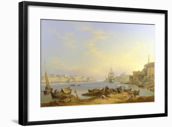 Grand Harbour, Valletta, Malta, 1850-John or Giovanni Schranz-Framed Giclee Print