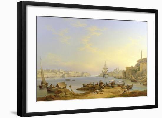 Grand Harbour, Valletta, Malta, 1850-John or Giovanni Schranz-Framed Giclee Print