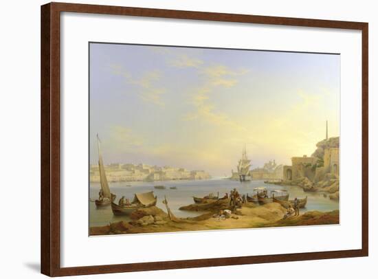 Grand Harbour, Valletta, Malta, 1850-John or Giovanni Schranz-Framed Giclee Print