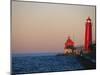 Grand Haven Lighthouse on Lake Michigan, Grand Haven, Michigan, USA-Michael Snell-Mounted Photographic Print