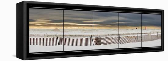 Grand Haven Lighthouse Panorama, Grand Haven, Michigan '14-Monte Nagler-Framed Premier Image Canvas