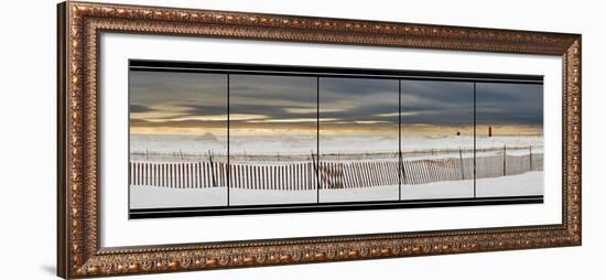 Grand Haven Lighthouse Panorama, Grand Haven, Michigan '14-Monte Nagler-Framed Photographic Print