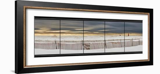 Grand Haven Lighthouse Panorama, Grand Haven, Michigan '14-Monte Nagler-Framed Photographic Print