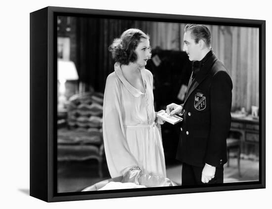 Grand Hotel, from Left, Greta Garbo, John Barrymore, 1932-null-Framed Stretched Canvas