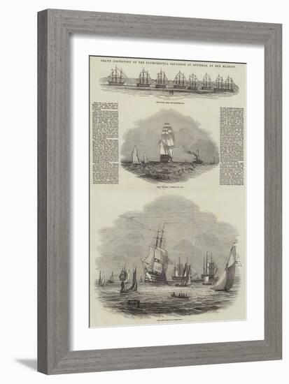 Grand Inspection of the Experimental Squadron at Spithead, by Her Majesty-null-Framed Giclee Print