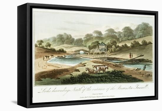 Grand Junction Canal, Northampstonshire, 1819-null-Framed Premier Image Canvas
