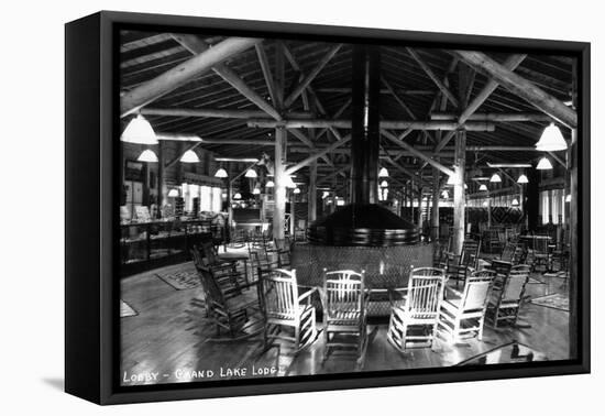 Grand Lake, Colorado - Interior Lobby of Grand Lake Lodge-Lantern Press-Framed Stretched Canvas